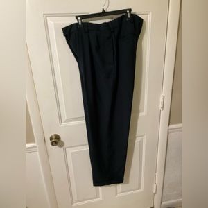 3/$12 Sale Haggar Dress Pants Mens 38 x 32 Black Pleated Cuffed